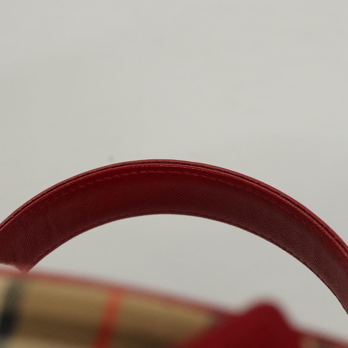 Burberrys Nova Check Pouch Canvas Beige Gold Auth 120260