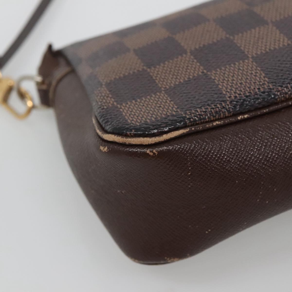 LOUIS VUITTON Damier Ebene Trousse Makeup Pouch N51982 LV Auth 120327