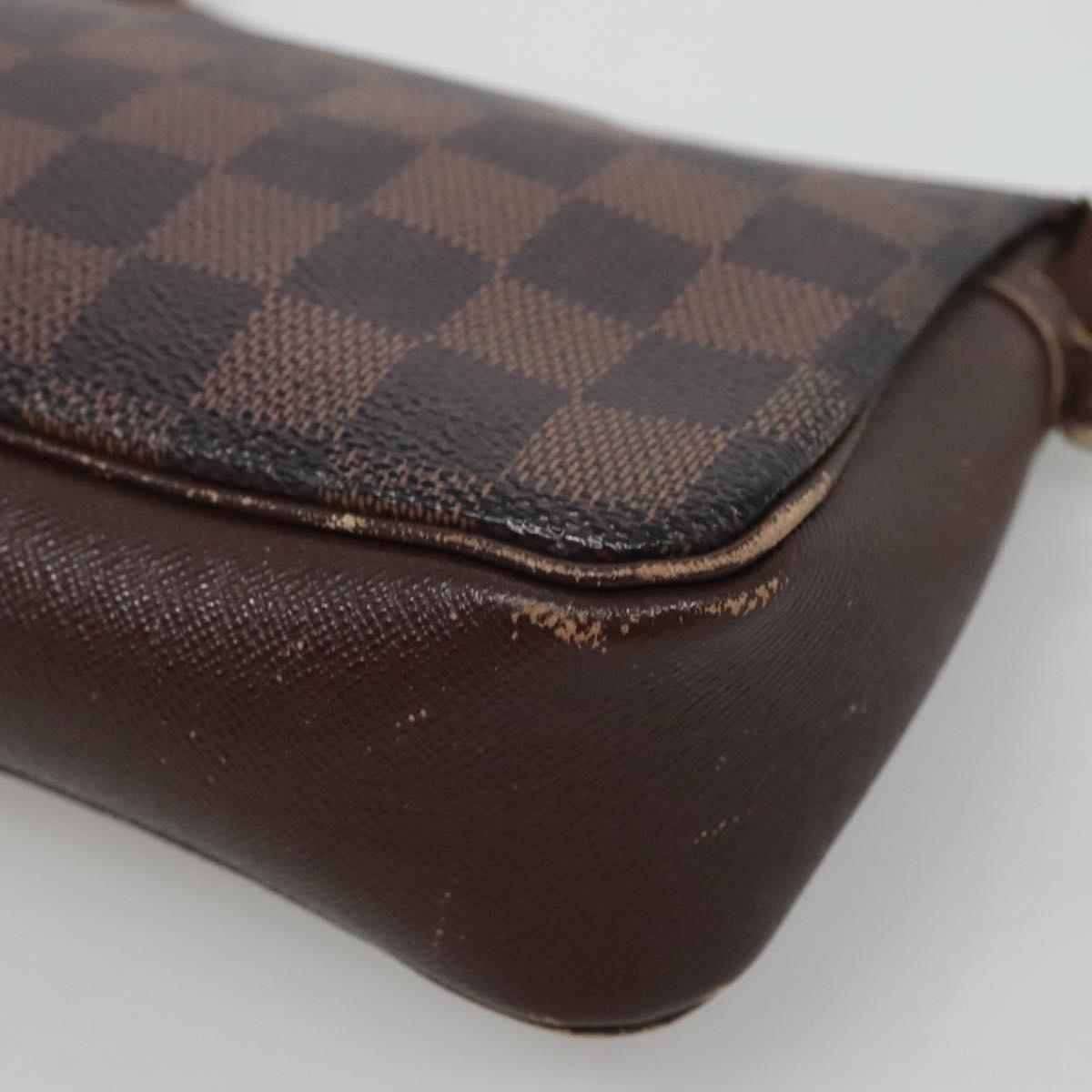LOUIS VUITTON Damier Ebene Trousse Makeup Pouch N51982 LV Auth 120327