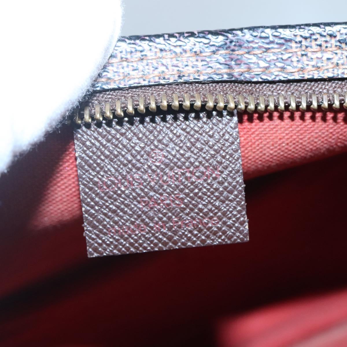 LOUIS VUITTON Damier Ebene Trousse Makeup Pouch N51982 LV Auth 120327