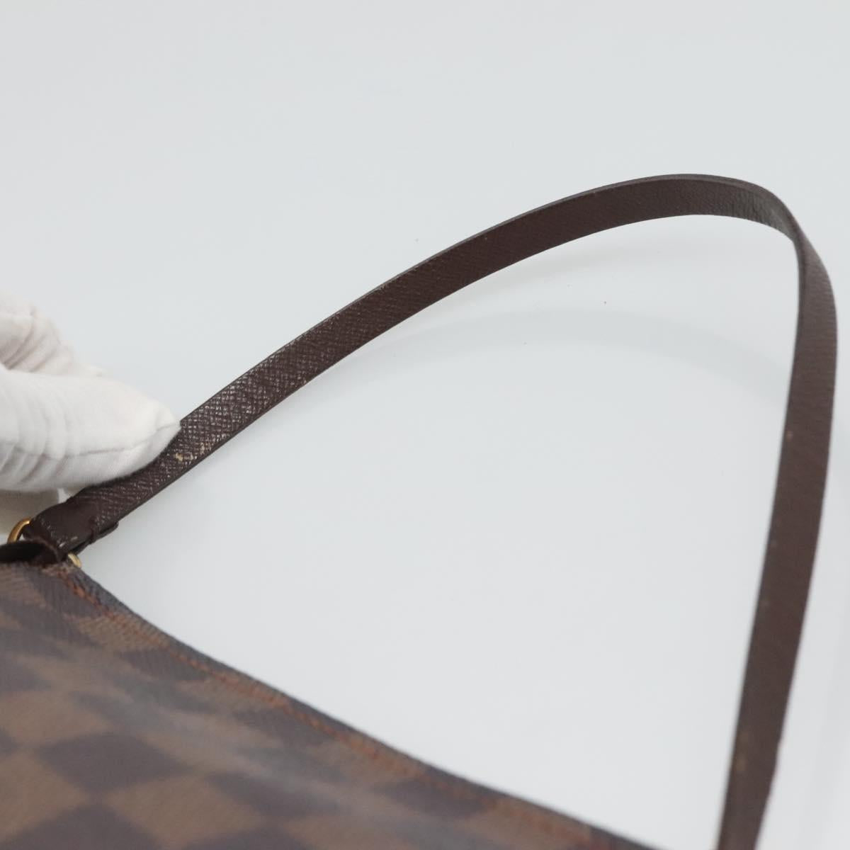 LOUIS VUITTON Damier Ebene Trousse Makeup Pouch N51982 LV Auth 120327