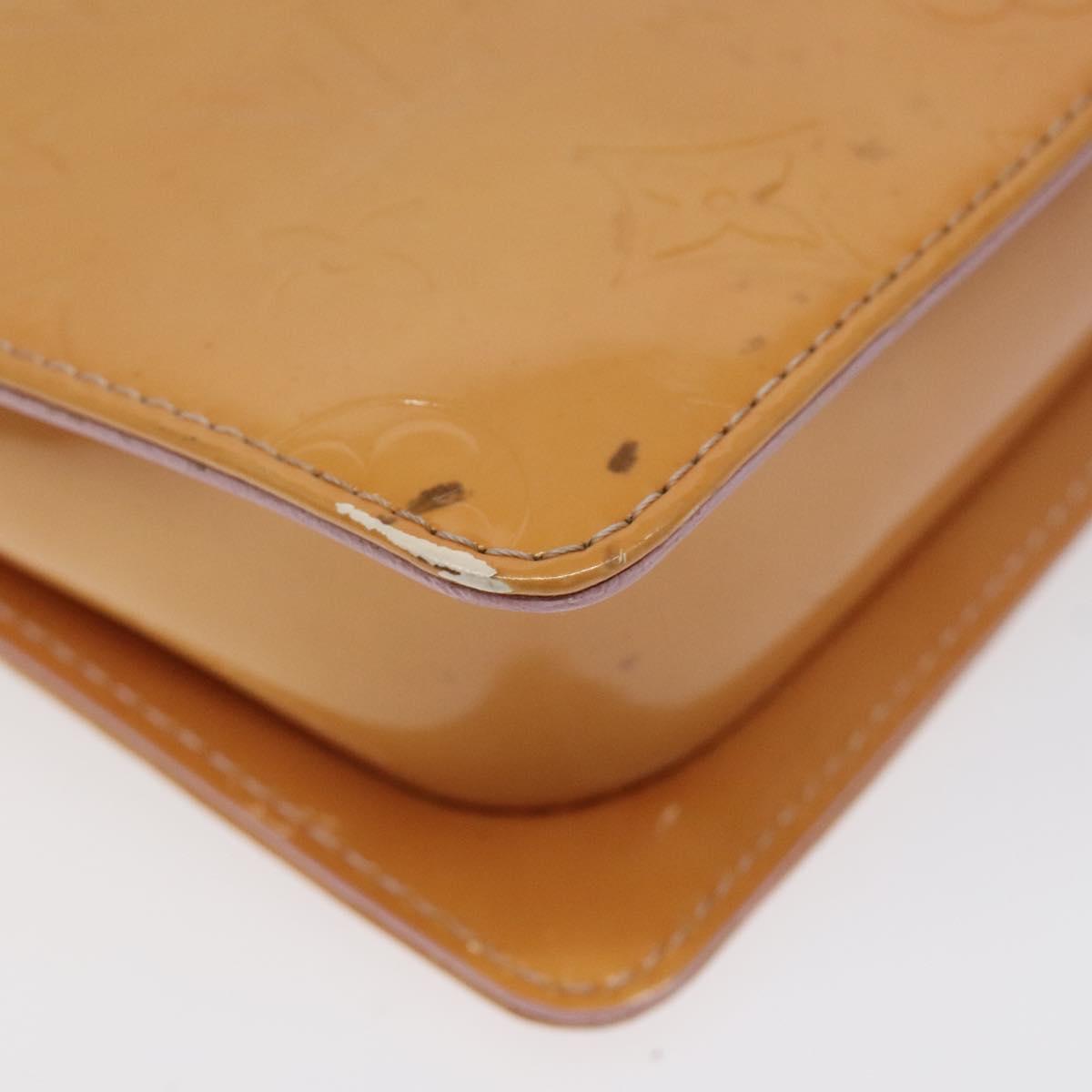 LOUIS VUITTON Monogram Vernis Motto Pouch Marshmallow Pink M91312 Auth 120333