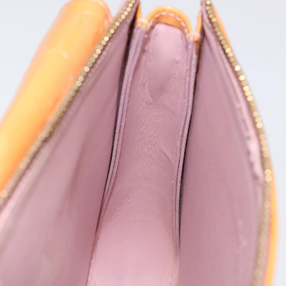 LOUIS VUITTON Monogram Vernis Motto Pouch Marshmallow Pink M91312 Auth 120333