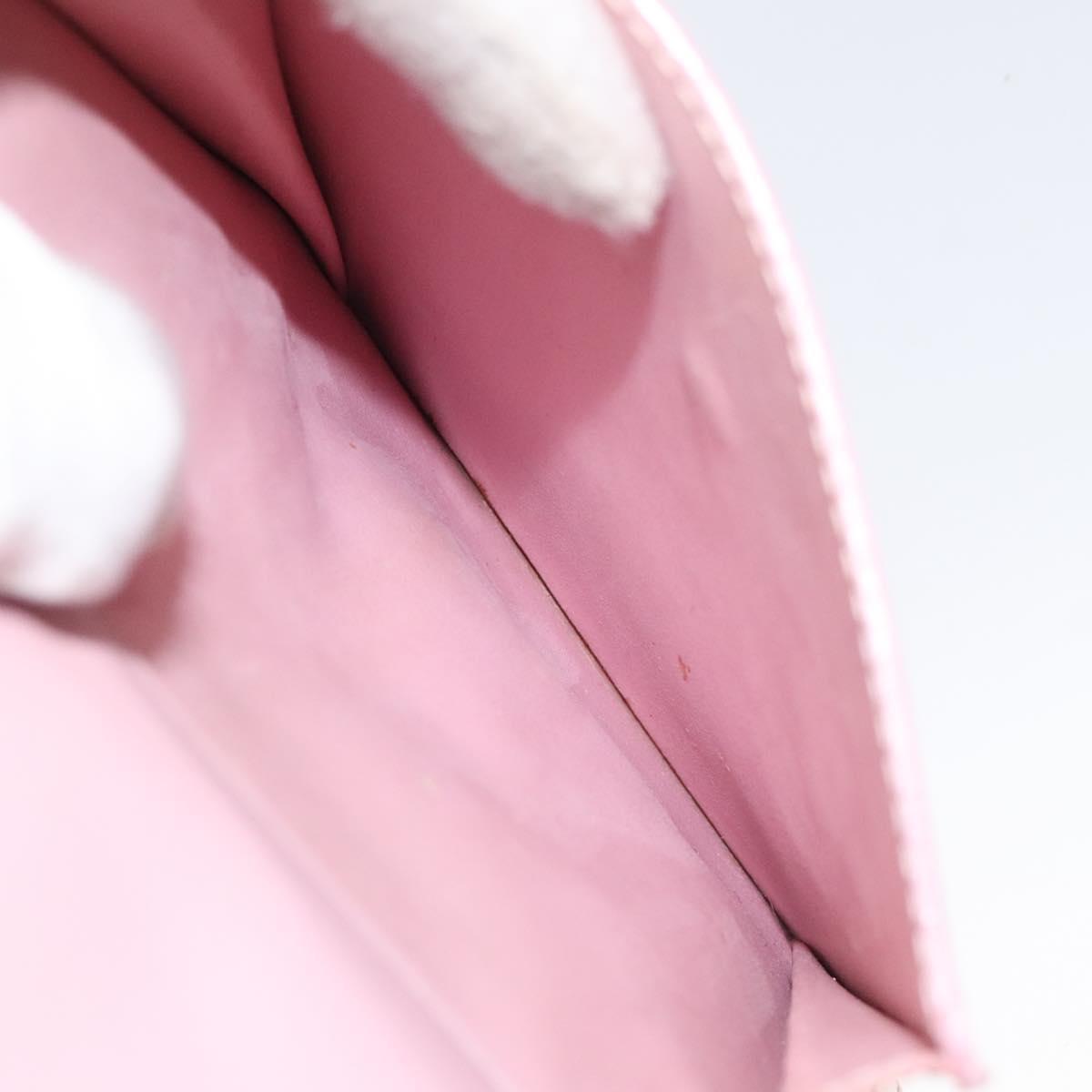 LOUIS VUITTON Monogram Vernis Motto Pouch Marshmallow Pink M91312 Auth 120333