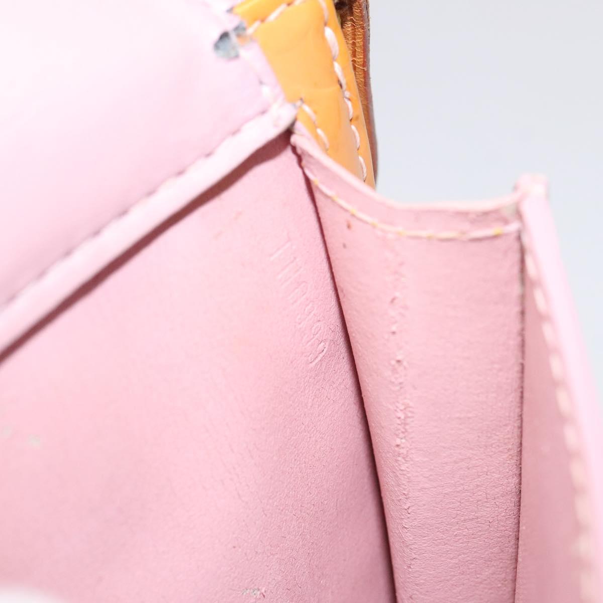 LOUIS VUITTON Monogram Vernis Motto Pouch Marshmallow Pink M91312 Auth 120333