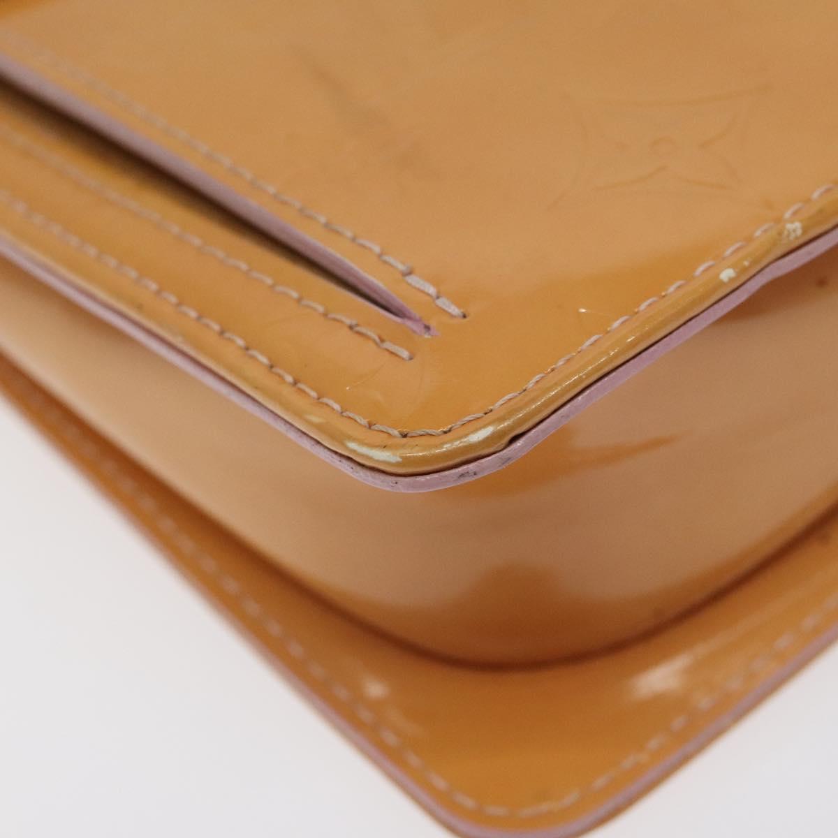 LOUIS VUITTON Monogram Vernis Motto Pouch Marshmallow Pink M91312 Auth 120333