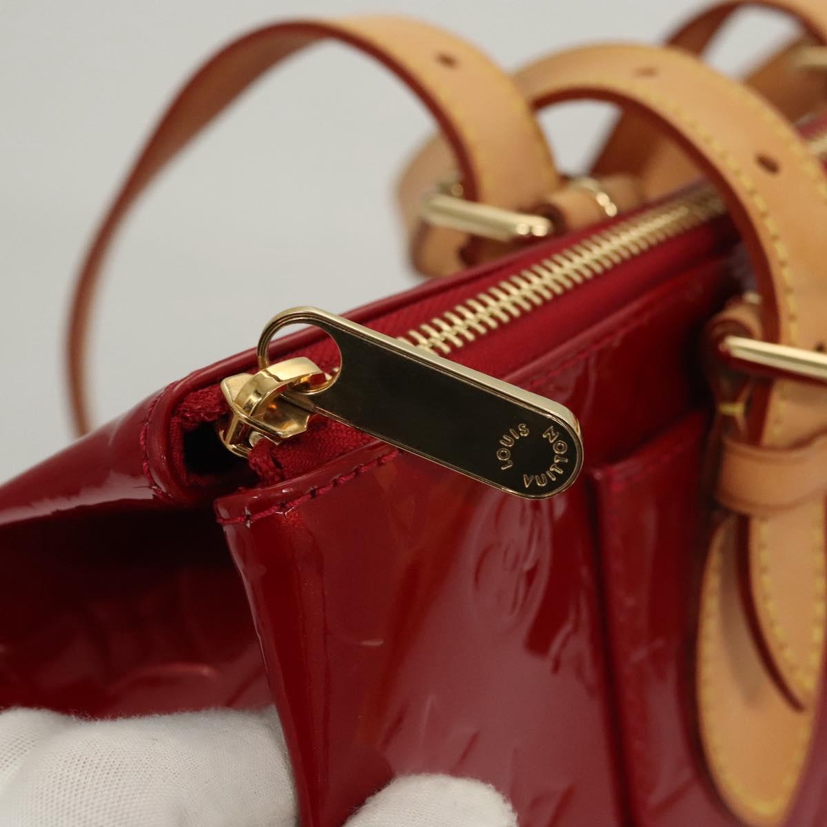 LOUIS VUITTON Vernis Rosewood Avenue Bag Pomme D'amour M93507 LV Auth 120346