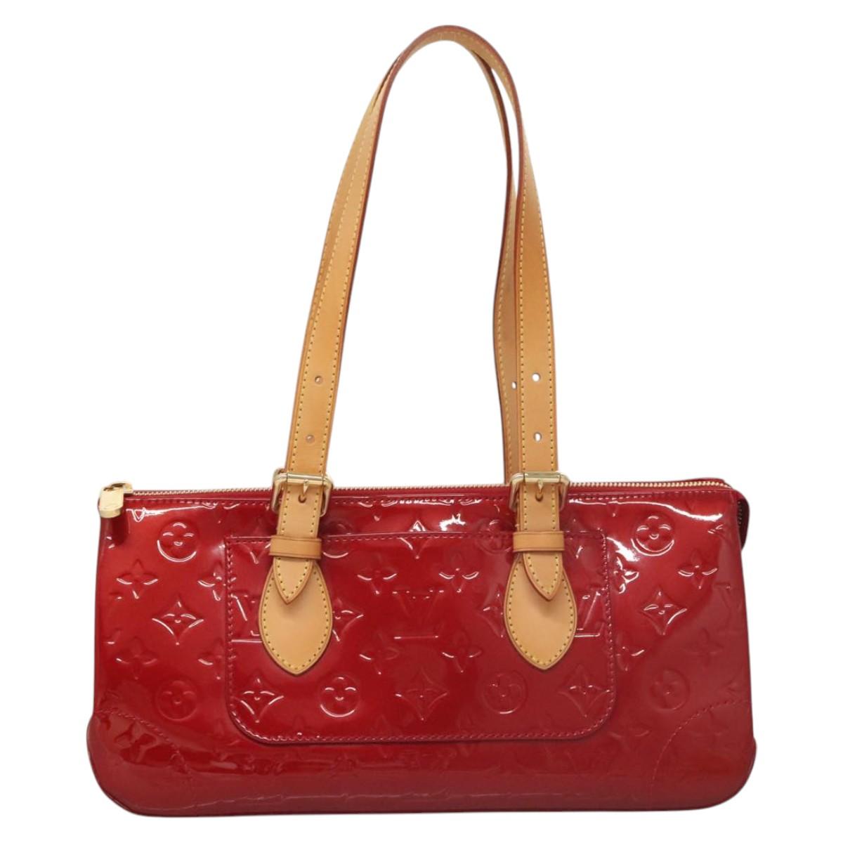 LOUIS VUITTON Vernis Rosewood Avenue Bag Pomme D'amour M93507 LV Auth 120346