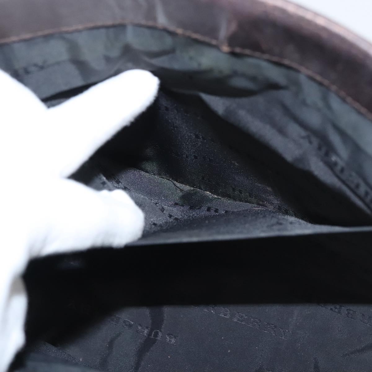 BURBERRY Nova Check Hand Bag Canvas Beige Auth 120347