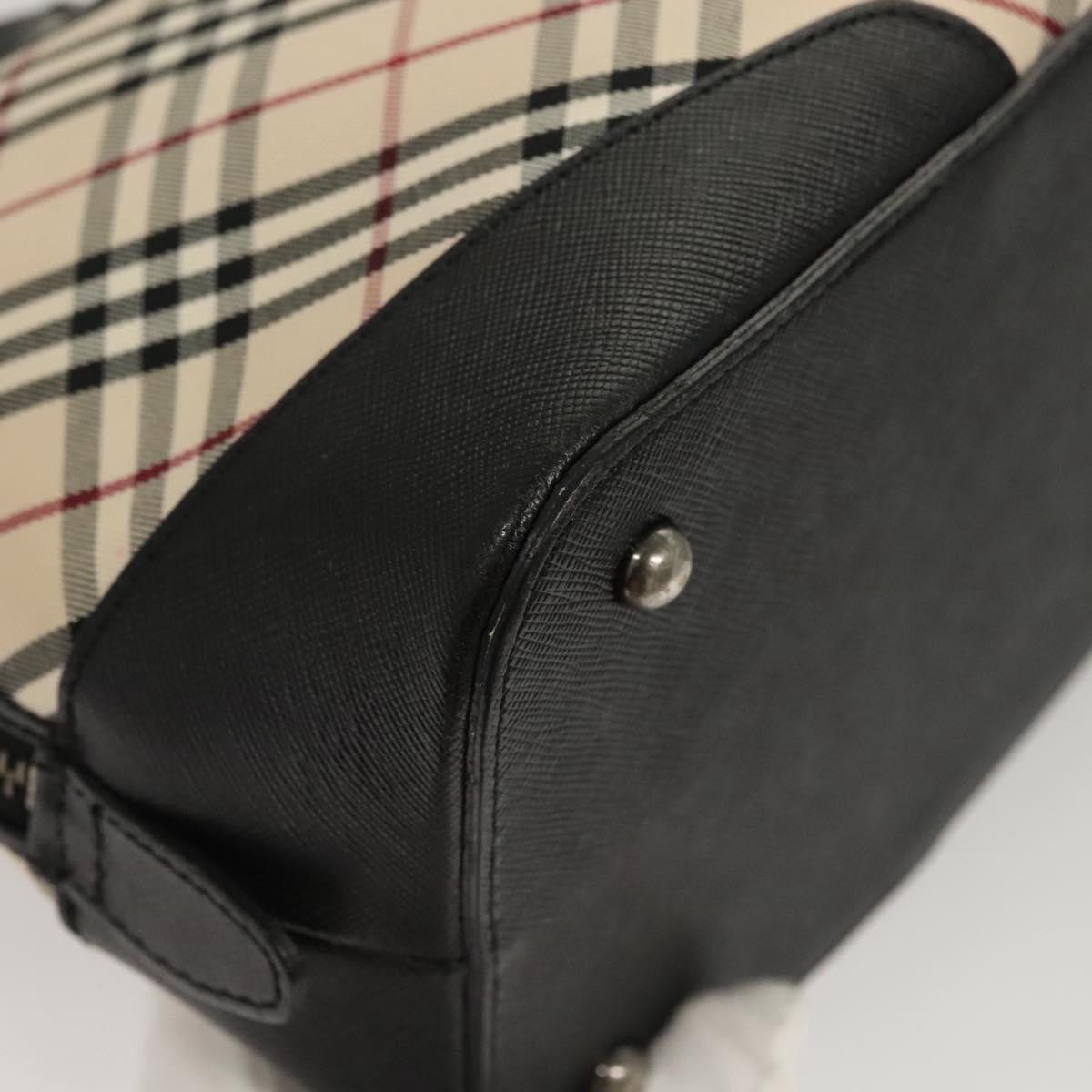 BURBERRY Nova Check Hand Bag Canvas Beige Auth 120348