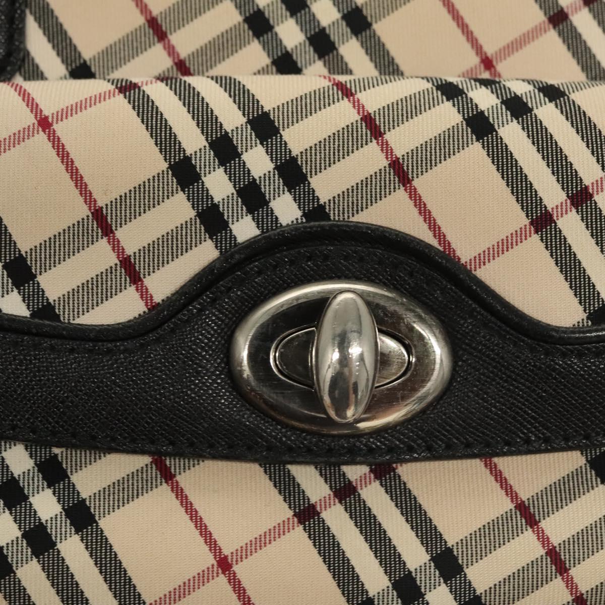 BURBERRY Nova Check Hand Bag Canvas Beige Auth 120348