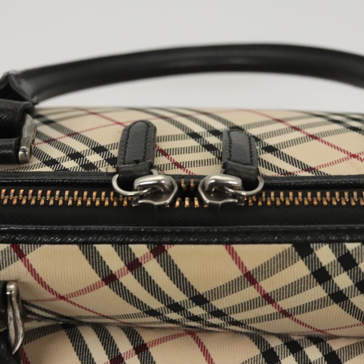 BURBERRY Nova Check Hand Bag Canvas Beige Auth 120348