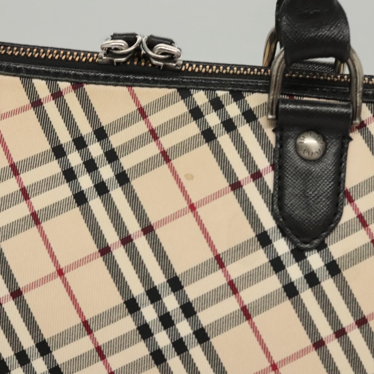 BURBERRY Nova Check Hand Bag Canvas Beige Auth 120348