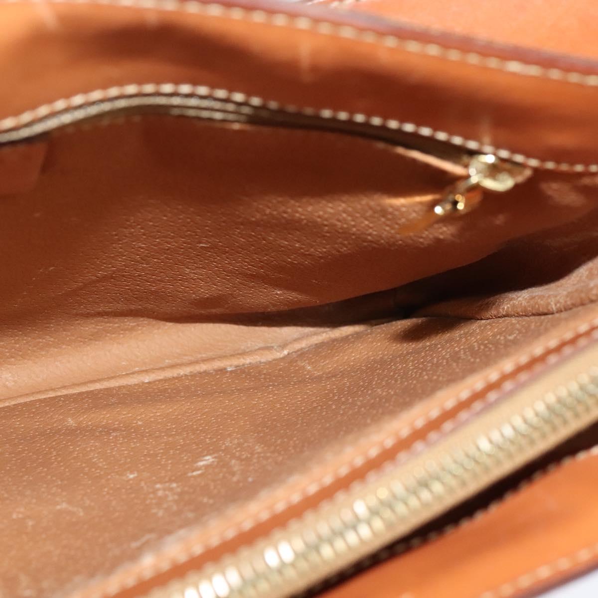 CELINE Macadam Canvas Shoulder Bag PVC Leather Brown Gold Auth 120373