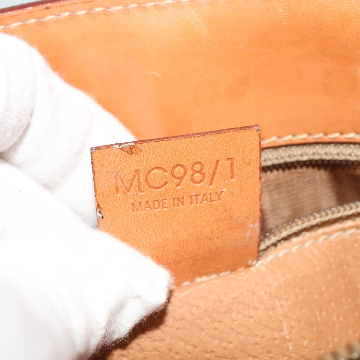 CELINE Macadam Canvas Shoulder Bag PVC Leather Brown Gold Auth 120373