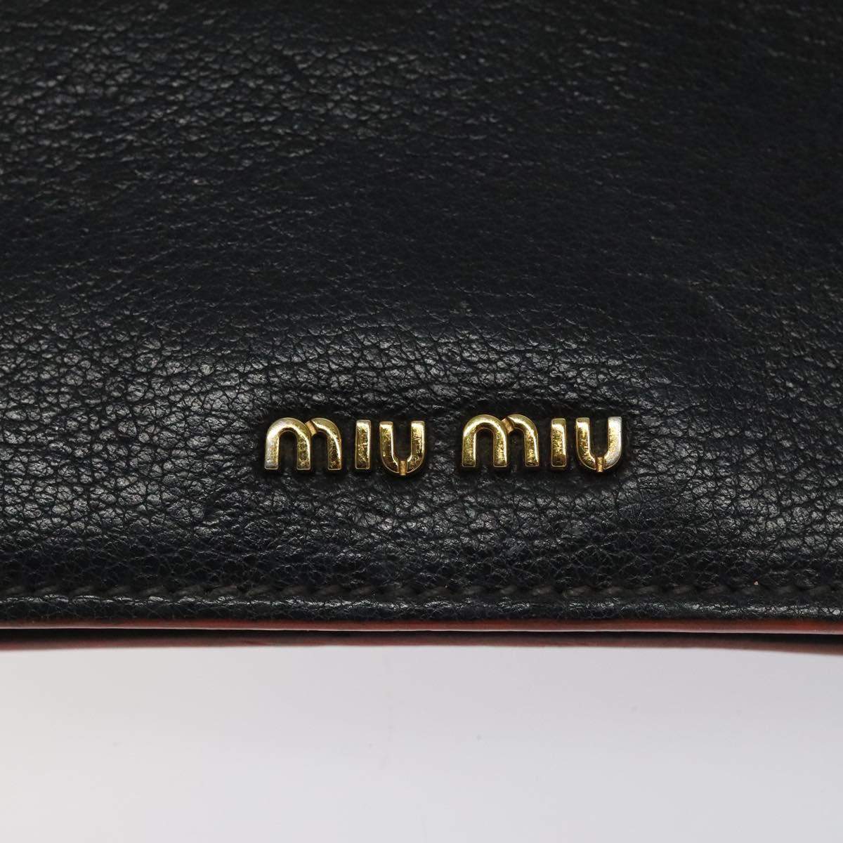 Miu Miu Shoulder Bag Leather Black Gold Auth 120386
