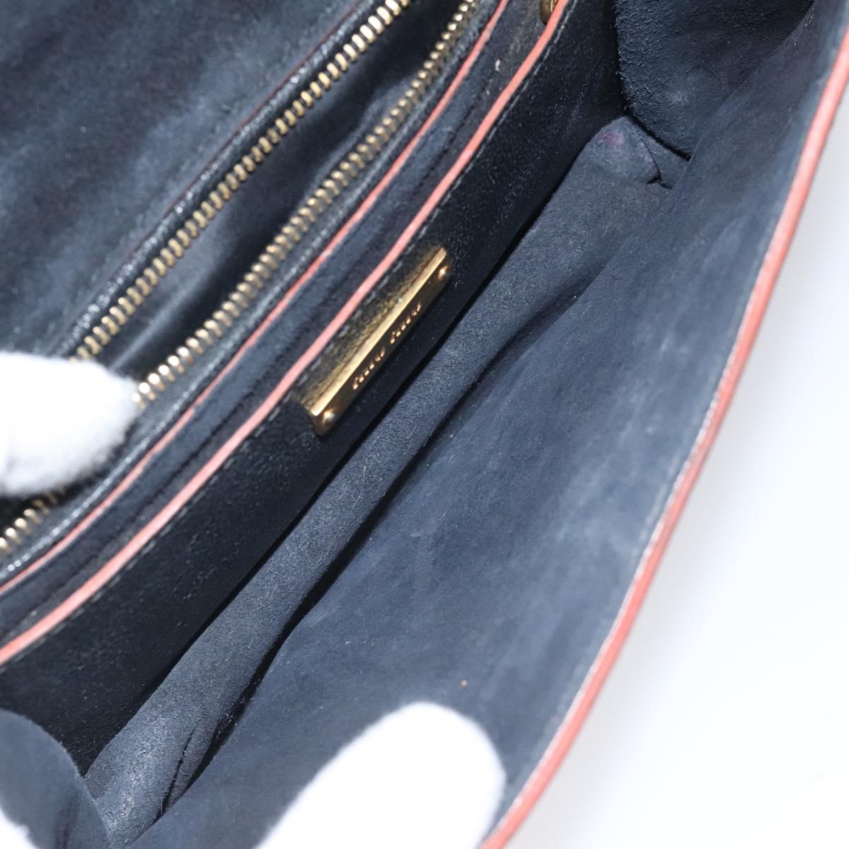 Miu Miu Shoulder Bag Leather Black Gold Auth 120386