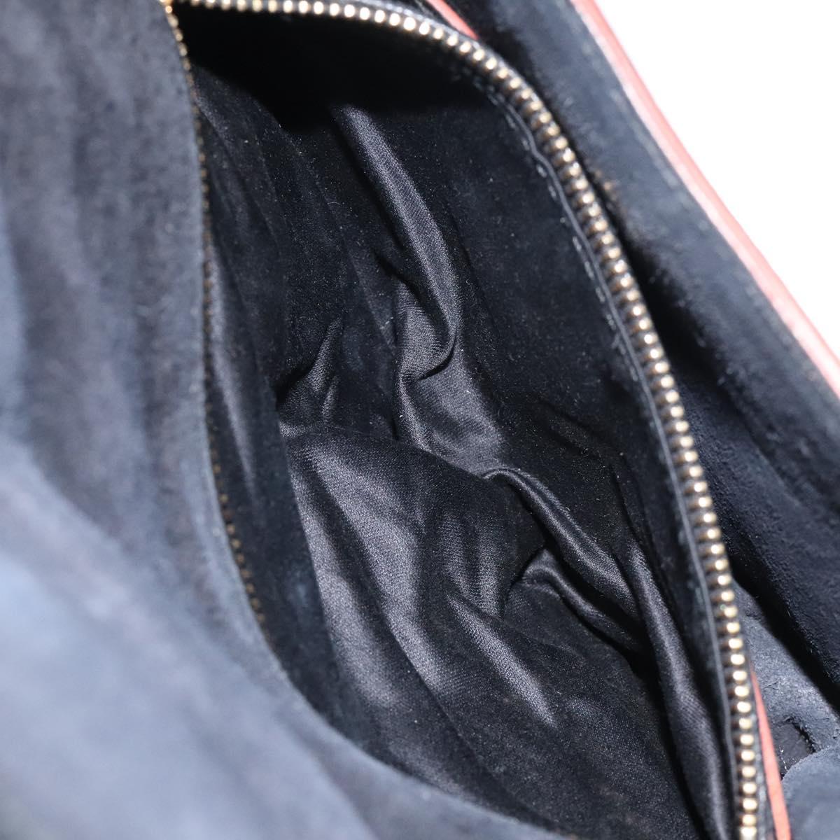 Miu Miu Shoulder Bag Leather Black Gold Auth 120386