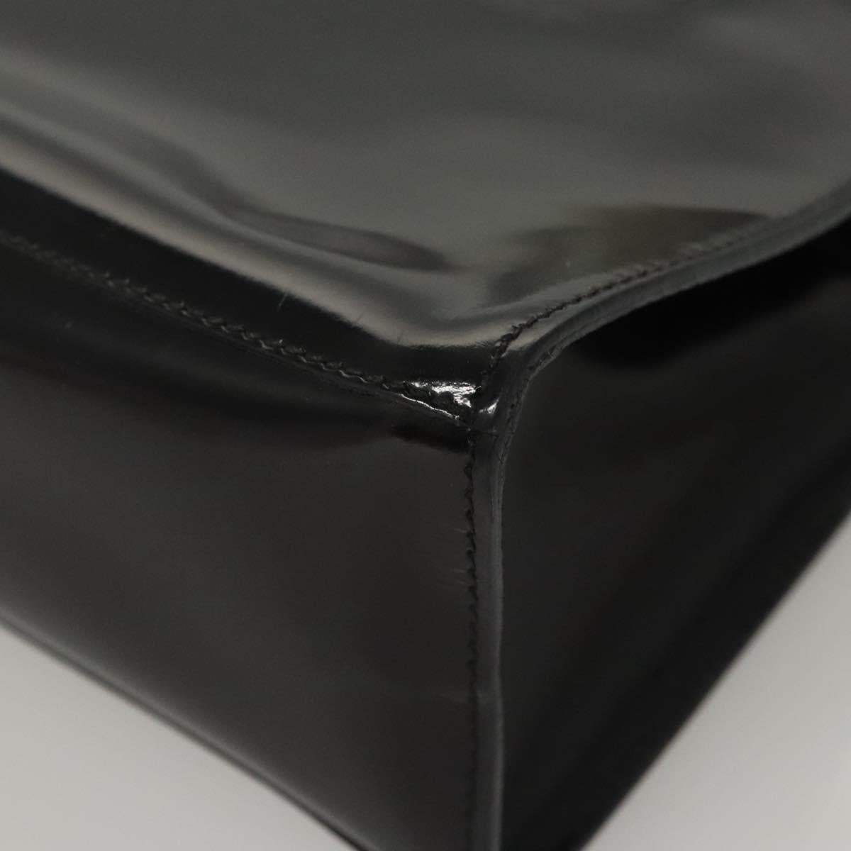 Salvatore Ferragamo Hand Bag Patent leather Black Auth 120390