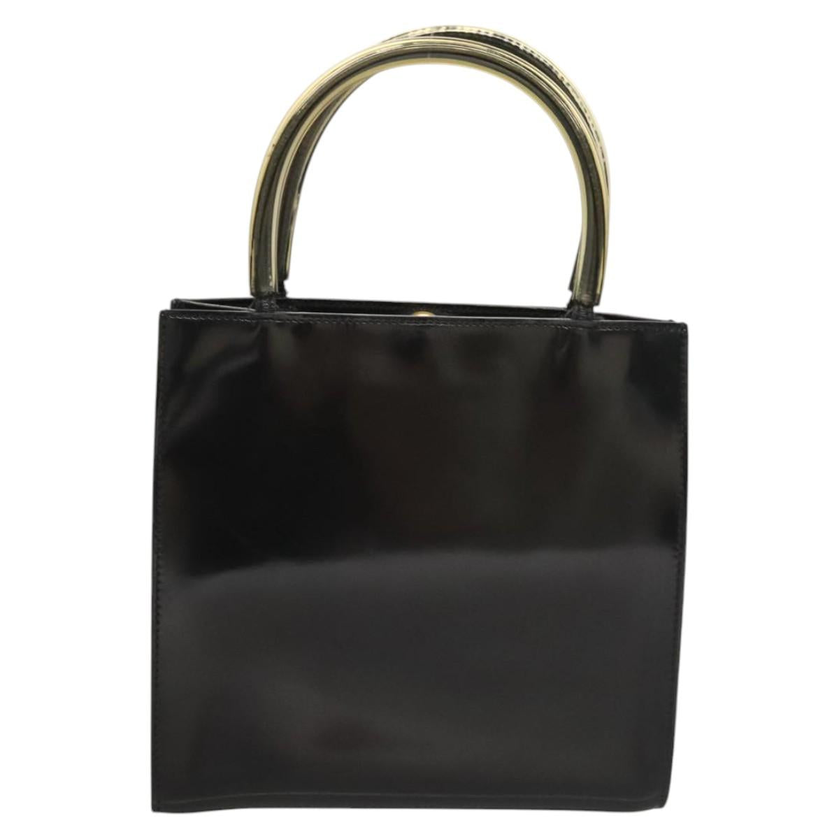 Salvatore Ferragamo Hand Bag Patent leather Black Auth 120390