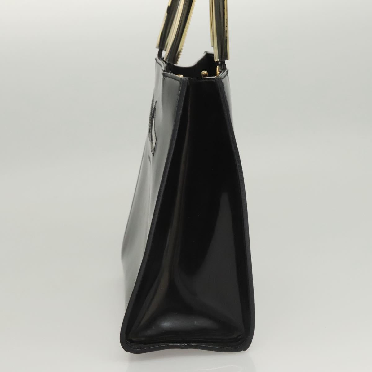 Salvatore Ferragamo Hand Bag Patent leather Black Auth 120390
