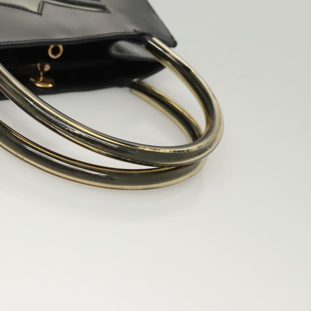 Salvatore Ferragamo Hand Bag Patent leather Black Auth 120390