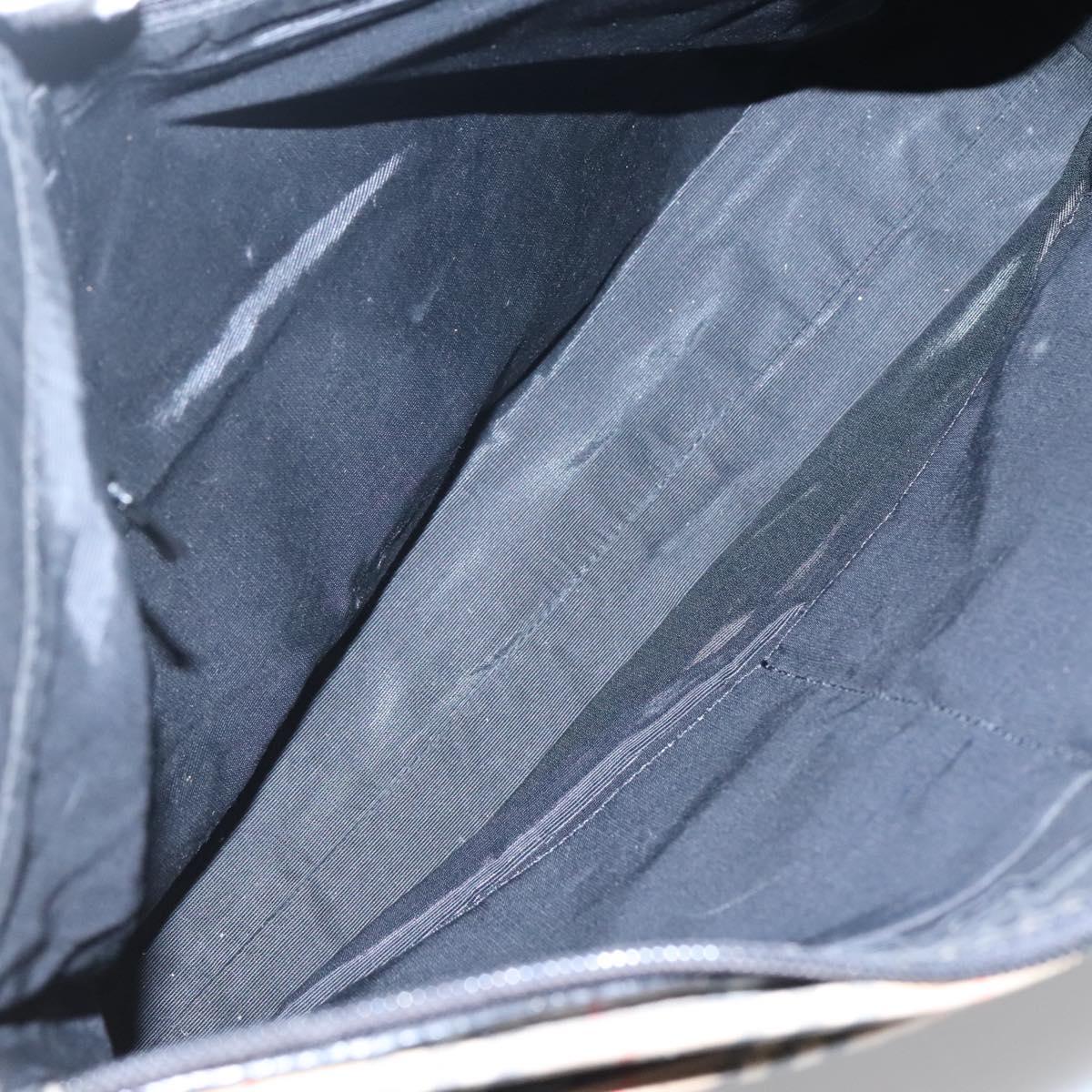 BURBERRY Nova Check Tote Bag Canvas Beige Black gold Auth 120401