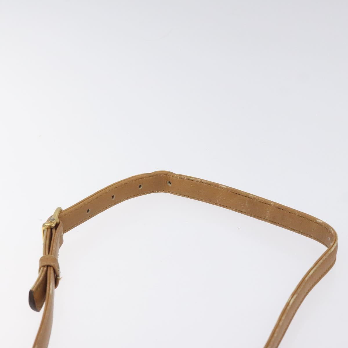 CELINE Macadam Canvas Shoulder Bag PVC Beige Gold Auth 120406