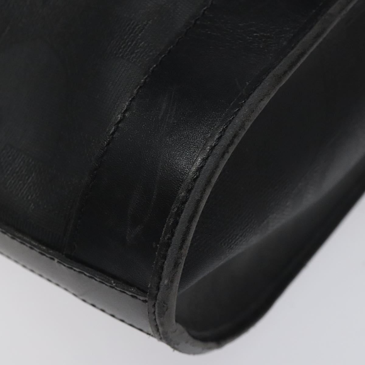 Christian Dior Trotter Canvas Shoulder Bag PVC Black Gold Auth 120408