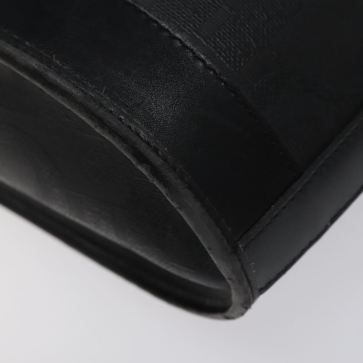 Christian Dior Trotter Canvas Shoulder Bag PVC Black Gold Auth 120408