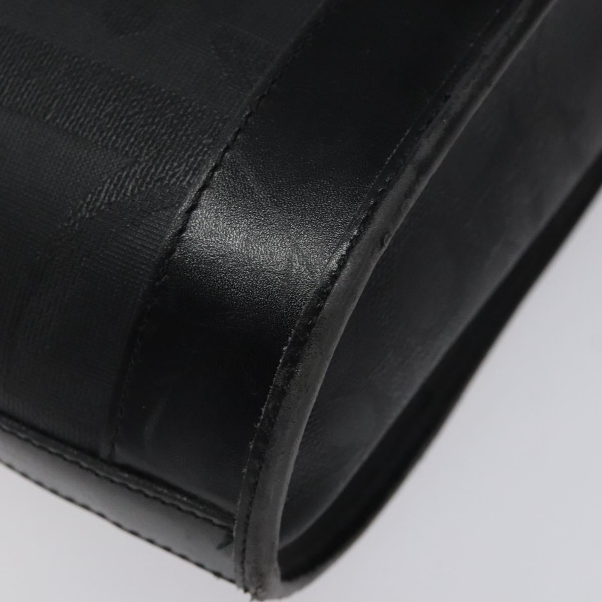 Christian Dior Trotter Canvas Shoulder Bag PVC Black Gold Auth 120408