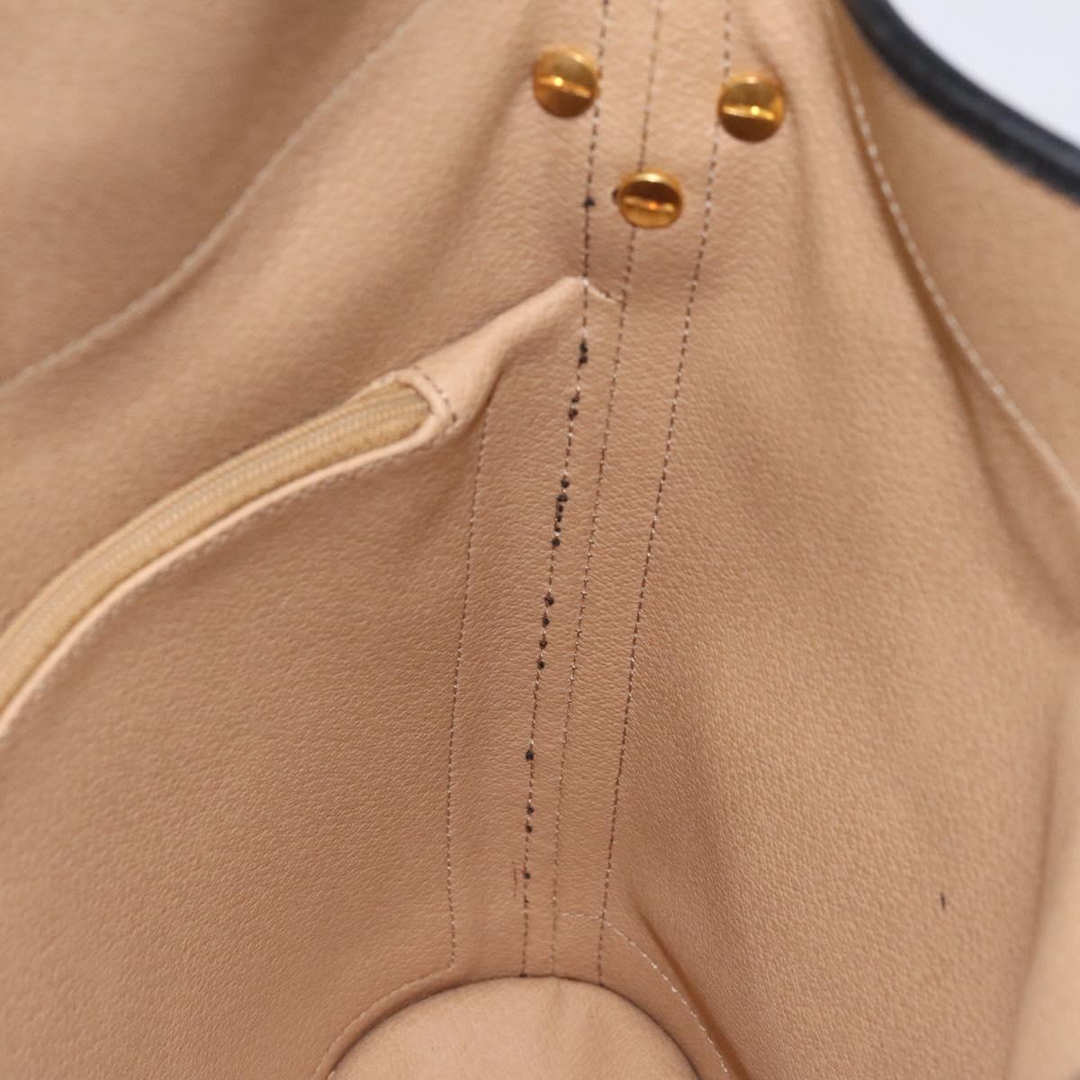 Christian Dior Trotter Canvas Shoulder Bag PVC Black Gold Auth 120408