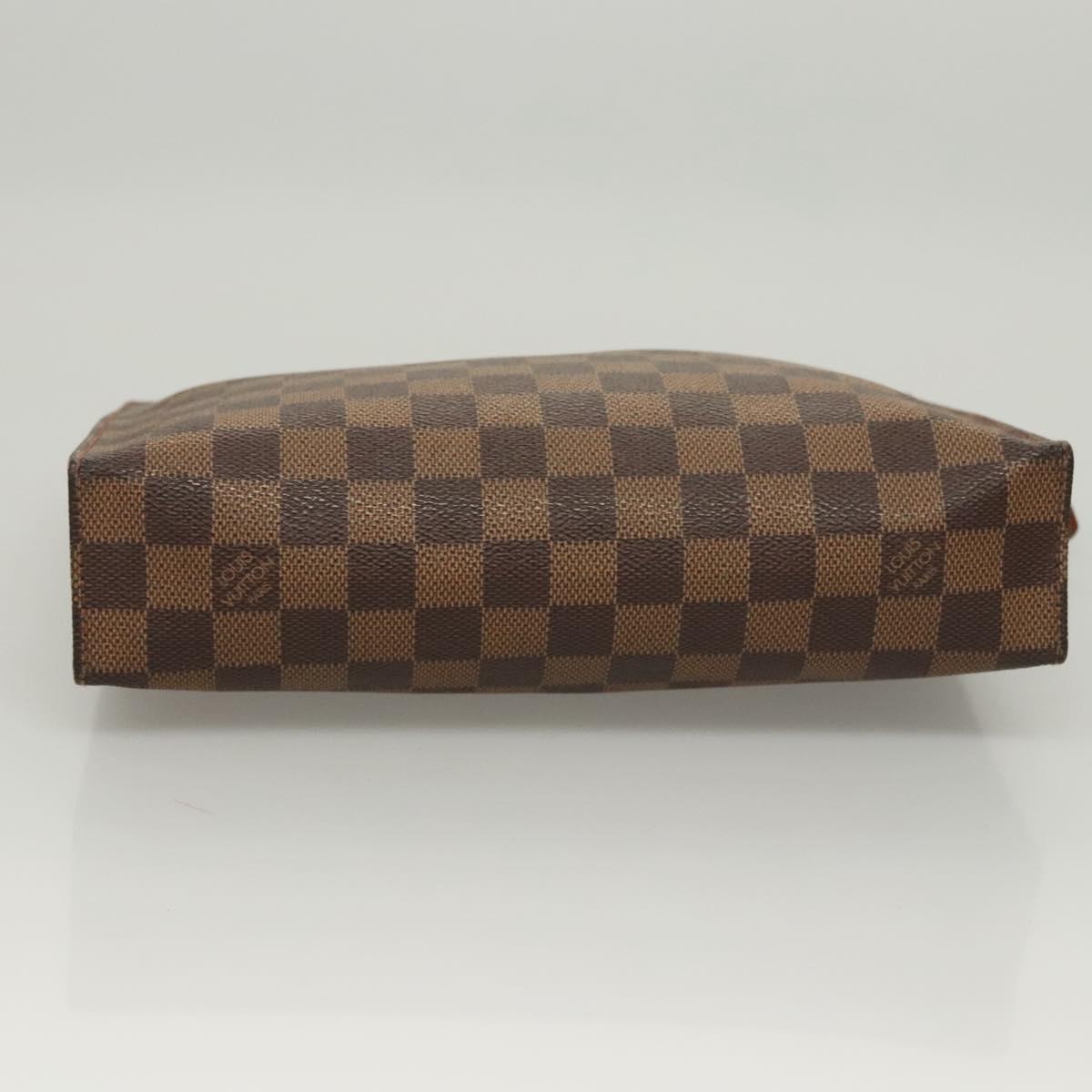 LOUIS VUITTON Damier Ebene Poche Toilette 26 Pouch N47543 LV Auth 120422