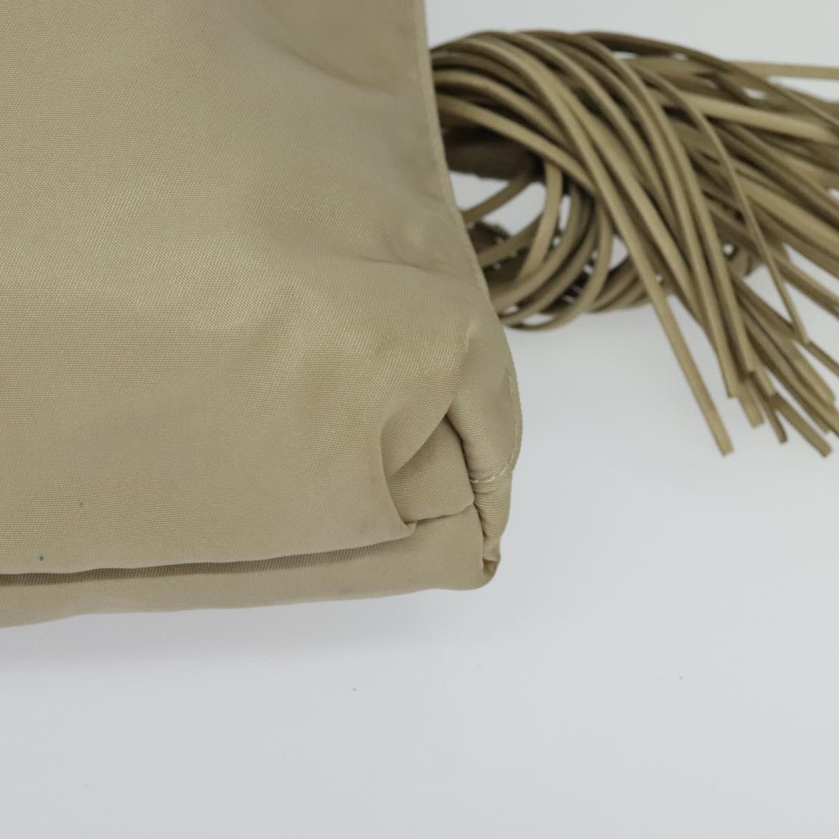 PRADA Pouch Nylon Beige Auth 120457V