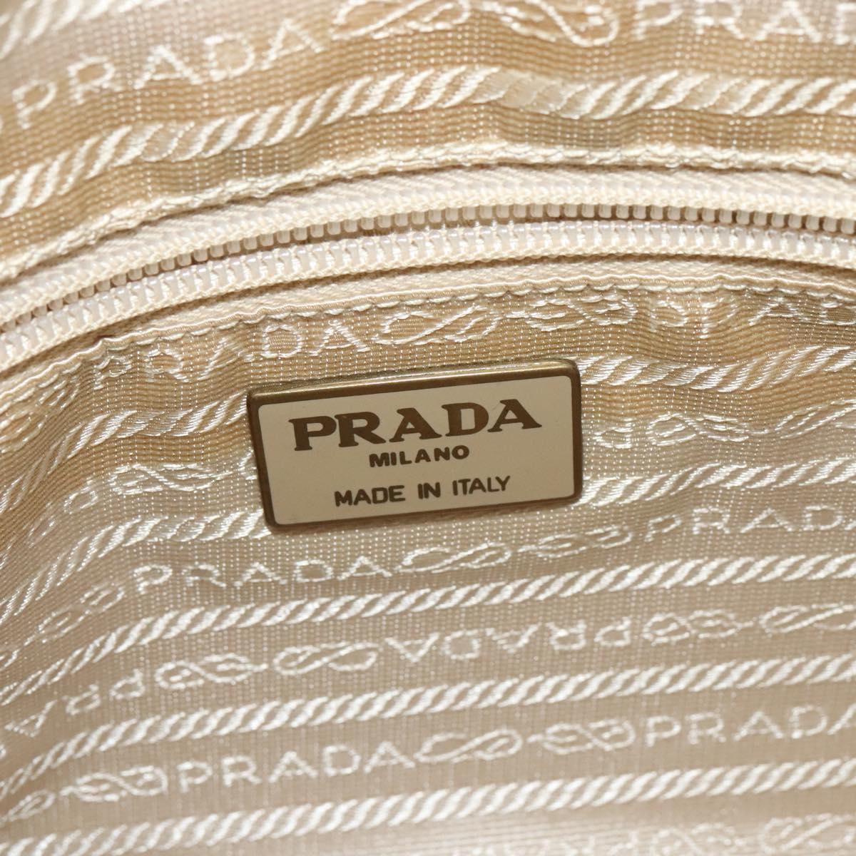 PRADA Pouch Nylon Beige Auth 120457V