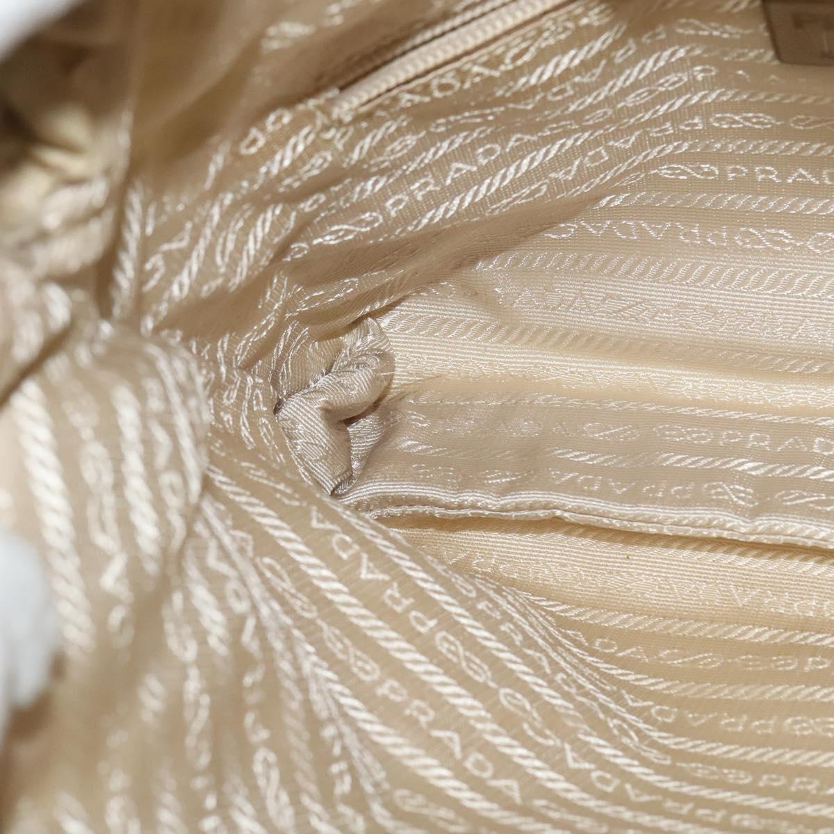 PRADA Pouch Nylon Beige Auth 120457V