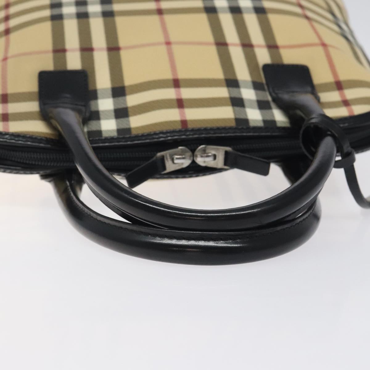 BURBERRY Nova Check Hand Bag PVC Beige Auth 120463