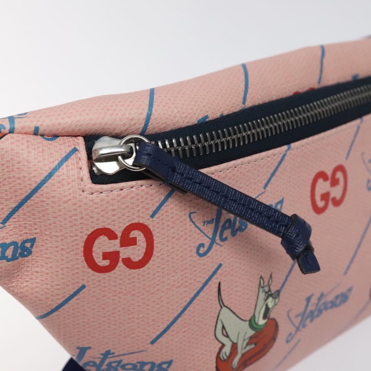 GUCCI THE Jetsons Children's Body Bag PVC Leather Pink 502095 Auth 120466