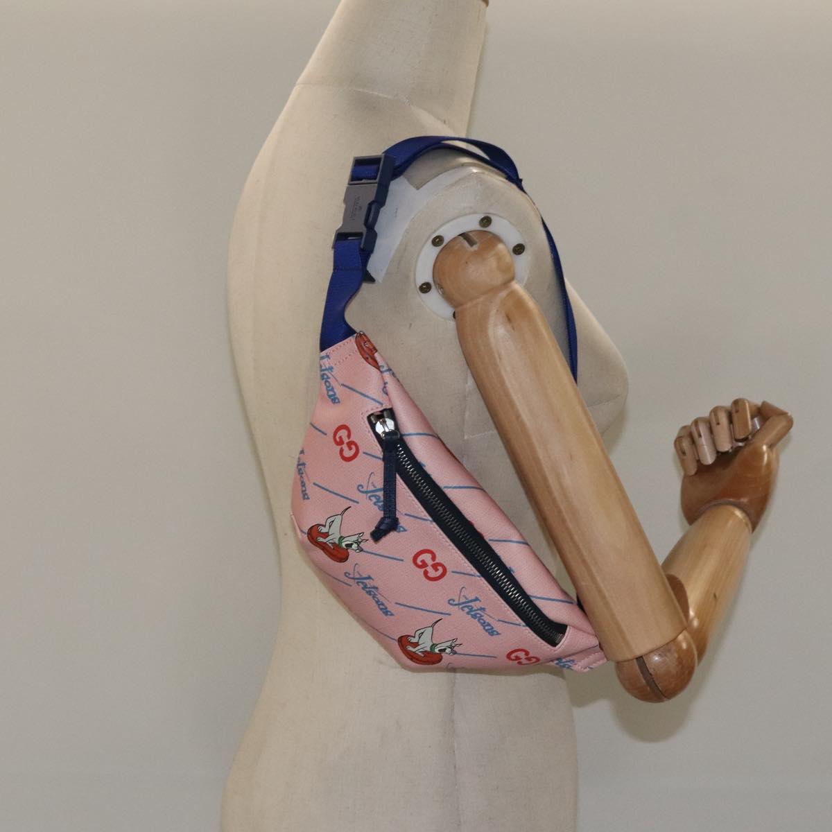 GUCCI THE Jetsons Children's Body Bag PVC Leather Pink 502095 Auth 120466