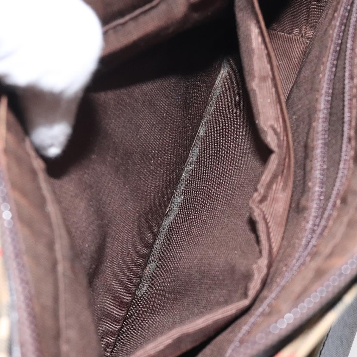 BURBERRY Nova Check Hand Bag Canvas Beige Auth 120467