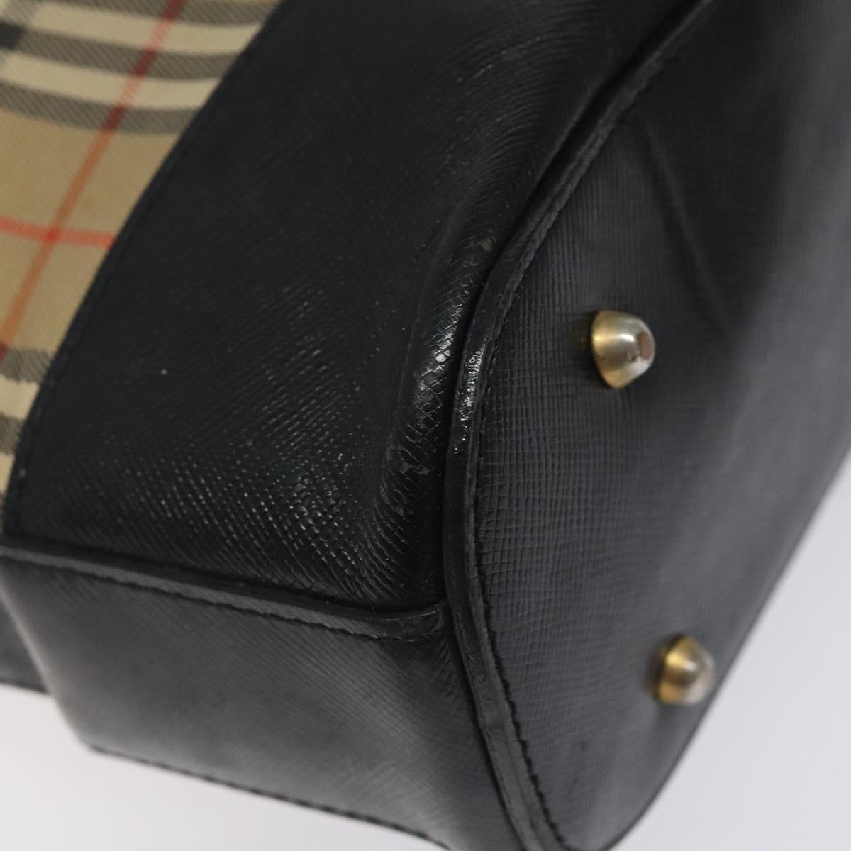 BURBERRY Nova Check Shoulder Bag Canvas Beige Auth 120468