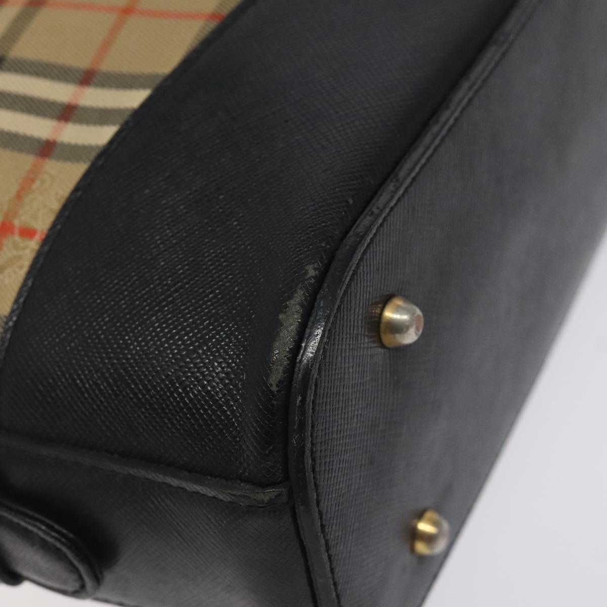 BURBERRY Nova Check Shoulder Bag Canvas Beige Auth 120468