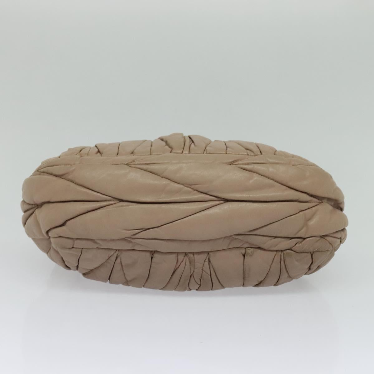 Miu Miu Matelasse Hand Bag Leather 2way Pink Gold Auth 120471