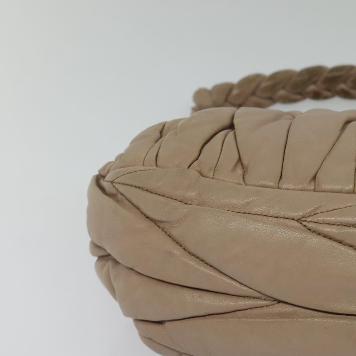 Miu Miu Matelasse Hand Bag Leather 2way Pink Gold Auth 120471