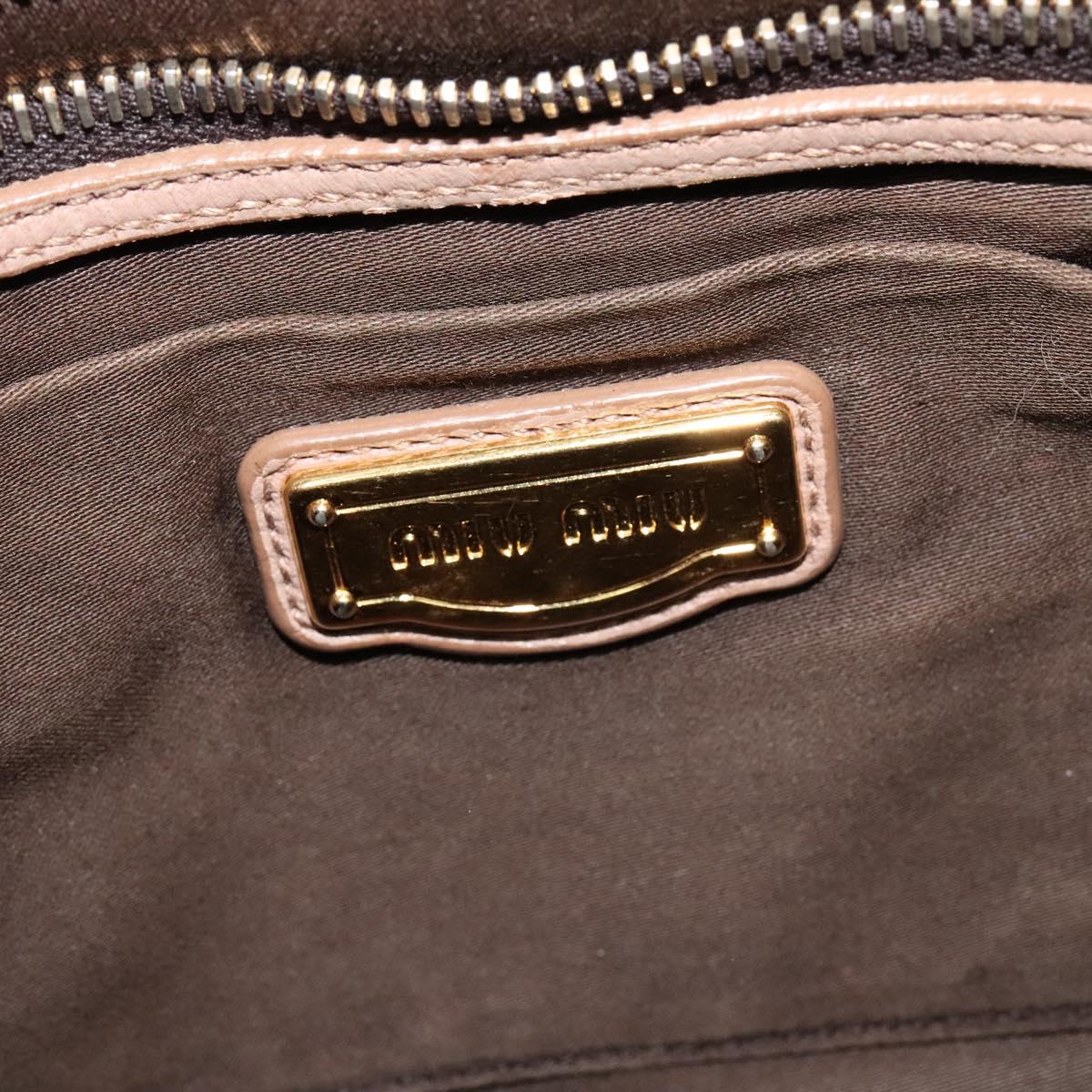 Miu Miu Matelasse Hand Bag Leather 2way Pink Gold Auth 120471