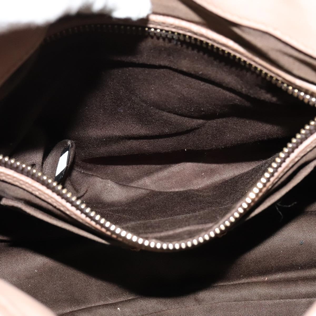 Miu Miu Matelasse Hand Bag Leather 2way Pink Gold Auth 120471