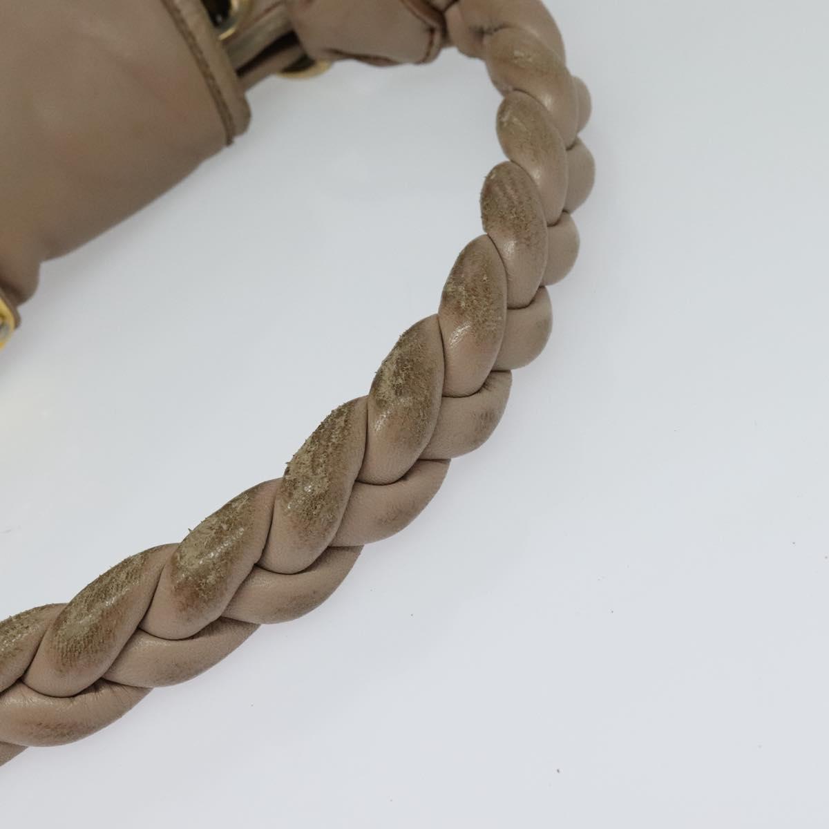 Miu Miu Matelasse Hand Bag Leather 2way Pink Gold Auth 120471