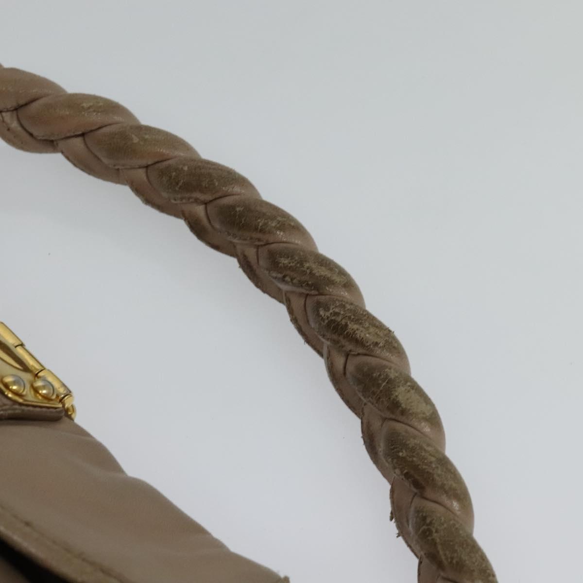 Miu Miu Matelasse Hand Bag Leather 2way Pink Gold Auth 120471