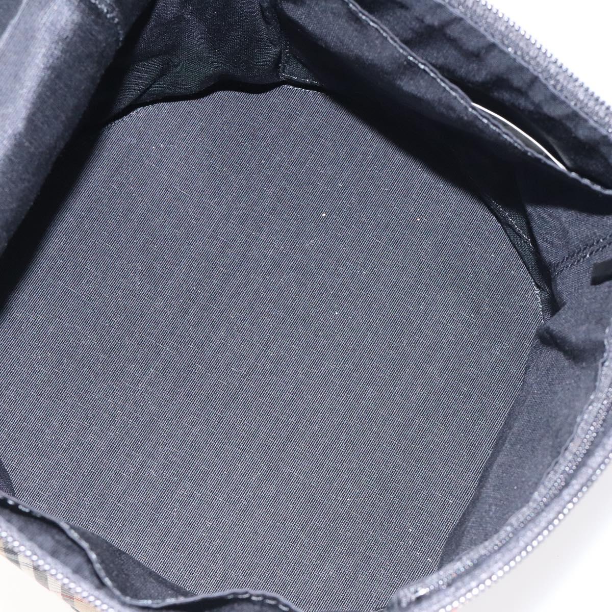 Burberrys Nova Check Hand Bag Canvas Beige Gold Auth 120481