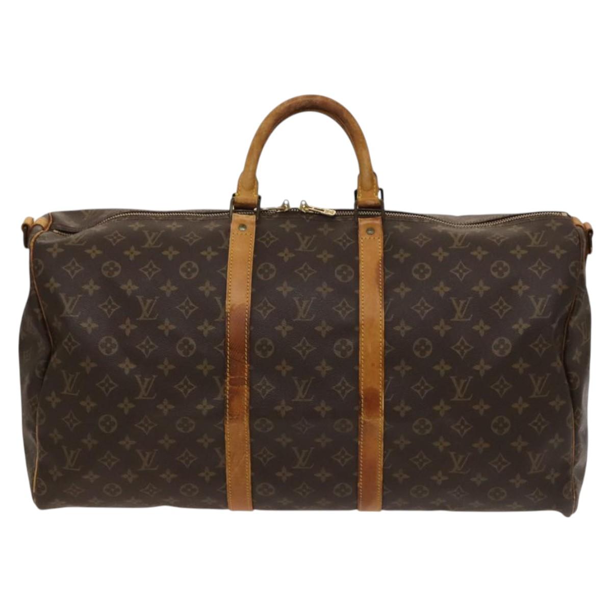 LOUIS VUITTON Monogram Keepall Bandouliere 55 Boston Bag M41414 LV Auth 120510